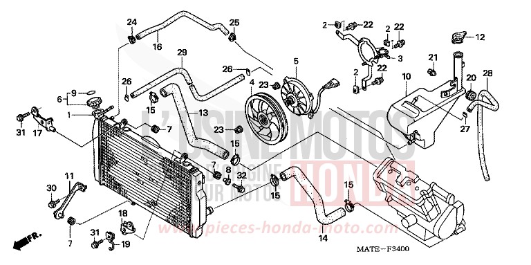 RADIATOR for Super Blackbird IRON NAIL SILVER METALLIC-U (NH167D) from 2006
